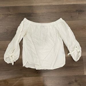 Off the shoulder white top